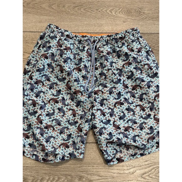 Peter Millar Shorts Large Swim Trunks Seaside Koi  Fish Drawstring Stretch Golf - Picture 1 of 7